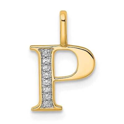 Diamond Letter P Initial Pendant 10k Gold PM8365P-003-1YA, MPN: PM8365P-003-1YA,