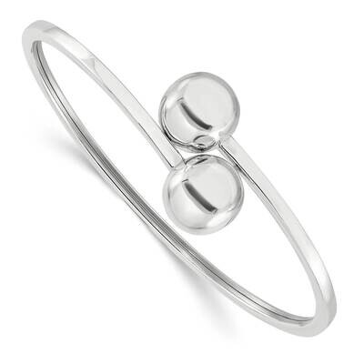 Ball Bypass Bangle Bracelet Sterling Silver Polished QB1467, MPN: QB1467,