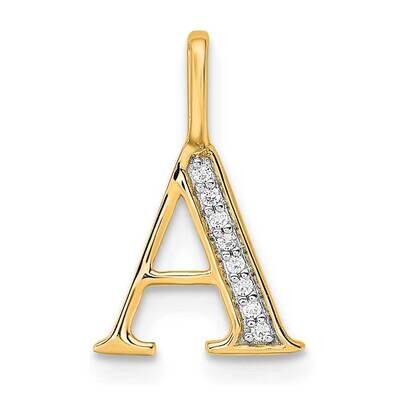 Diamond Letter A Initial Pendant 14k Gold PM8365A-002-YA, MPN: PM8365A-002-YA,