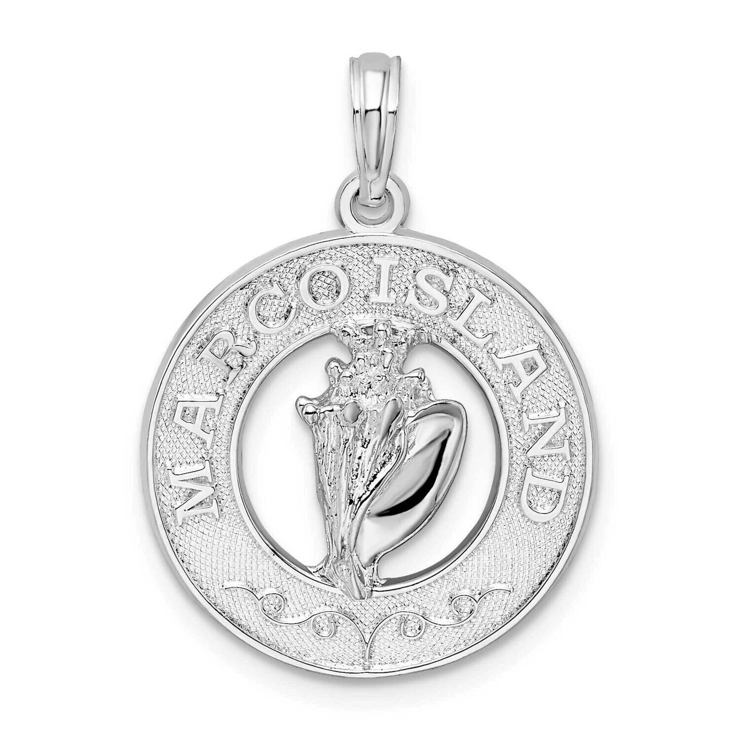 Marco IslShell Round Pendant Sterling Silver Polished QC10050, MPN: QC10050, 637218159031