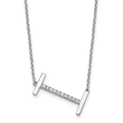 Sideways Diamond Initial I Necklace 14k White Gold PM9844I-012-WA, MPN: PM9844I-012-WA,
