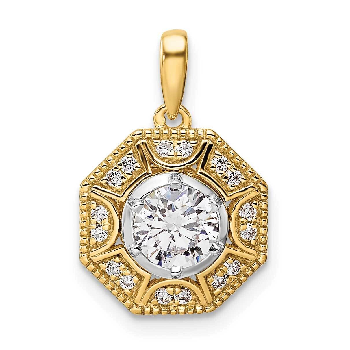 Diamond Geometric Halo Pendant 14k Two-Tone Gold PM9665-060-YWLG, MPN: PM9665-060-YWLG, 883957882123