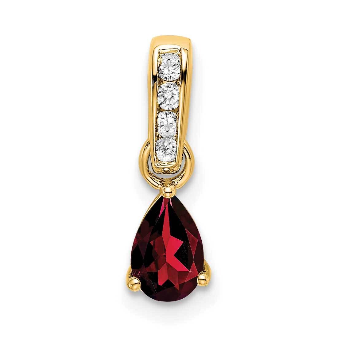 Pear Garnet Diamond Pendant 10k Gold PM7409-GA-005-1YA, MPN: PM7409-GA-005-1YA,