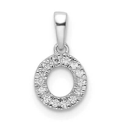 Diamond Letter O Initial Bail Pendant 14k White Gold PM9797O-007-WA, MPN: PM9797O-007-WA,