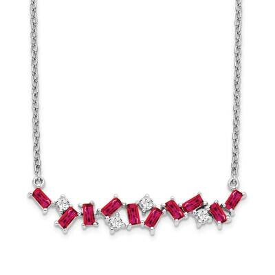 Ruby Diamond 18 In. Bar Necklace 14k White Gold PM7180-RU-012-WA, MPN: PM7180-RU-012-WA, 8839577634…