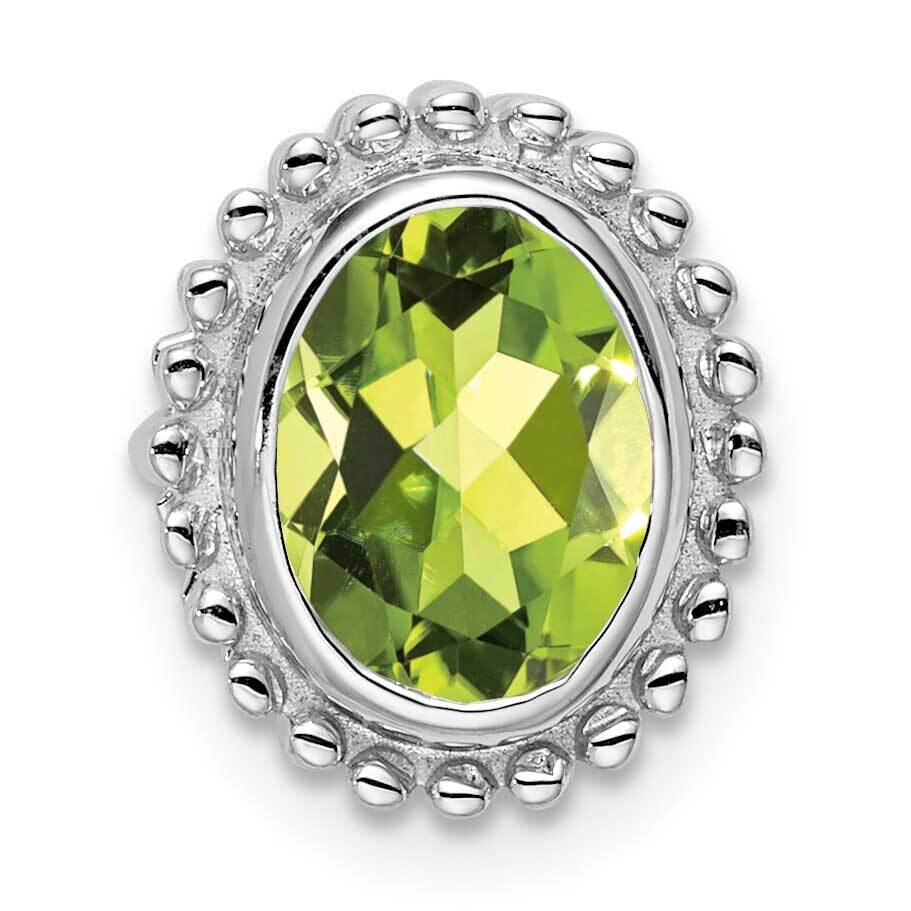 Oval Peridot Chain Slide 14k White Gold PM7202-PE-W, MPN: PM7202-PE-W,