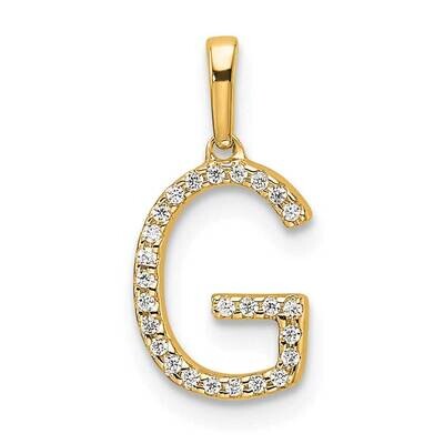 Diamond Letter G Initial Pendant 10k Gold PM9798G-008-1YA, MPN: PM9798G-008-1YA,