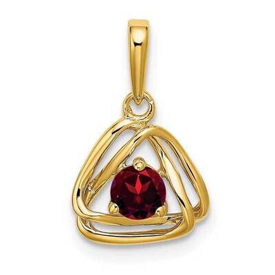 Garnet Triangle Pendant 14k Gold PM7395-GA-Y, MPN: PM7395-GA-Y, 191101400582