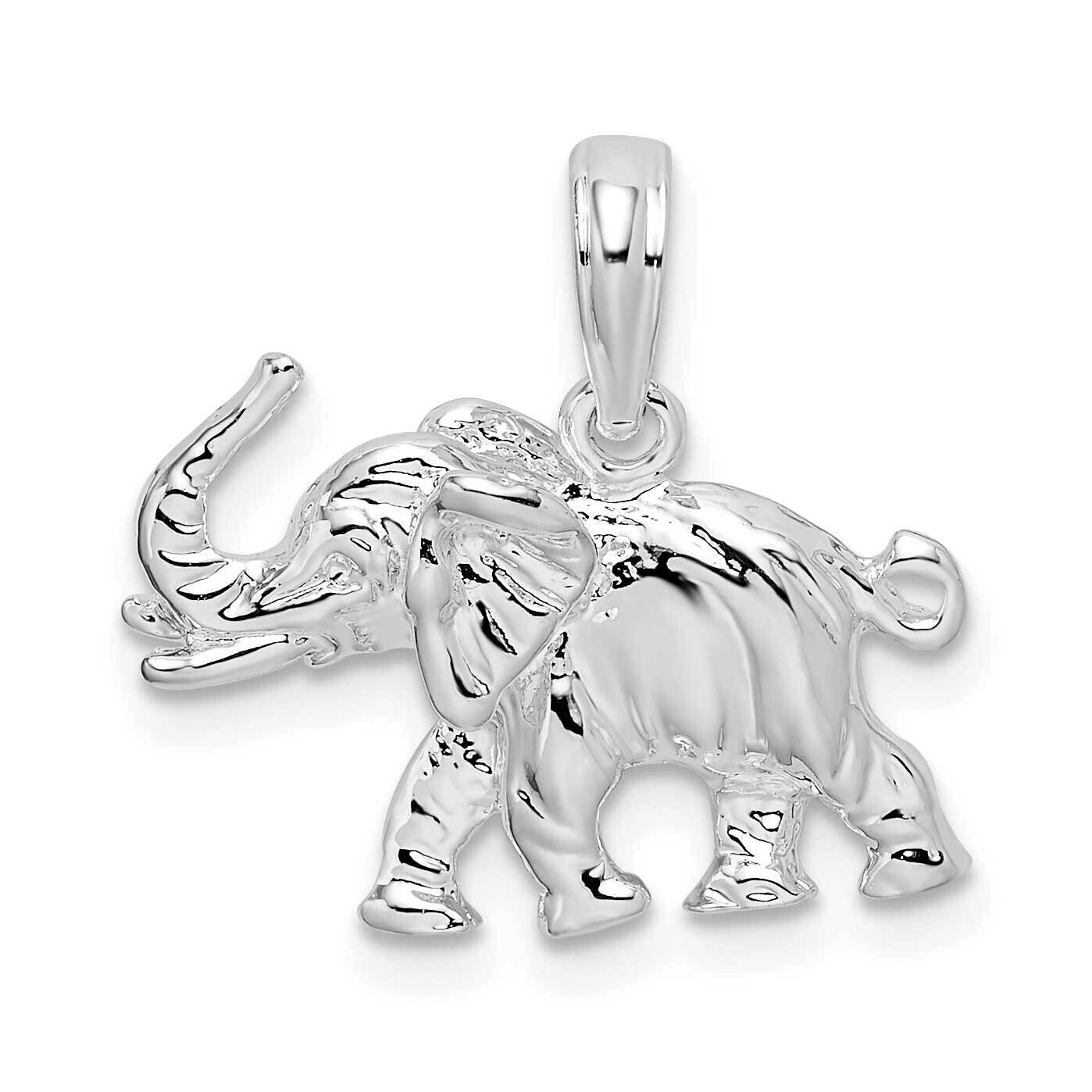 3D Elephant Pendant Sterling Silver Polished QC10389, MPN: QC10389, 637218175451