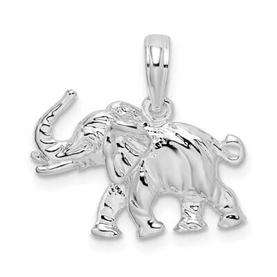 3D Elephant Pendant Sterling Silver Polished QC10389, MPN: QC10389, 637218175451