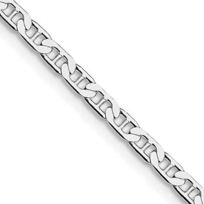 3mm Flat Anchor Chain 18 Inch Sterling Silver Rhodium-Plated QAN080R-18, MPN: QAN080R-18,