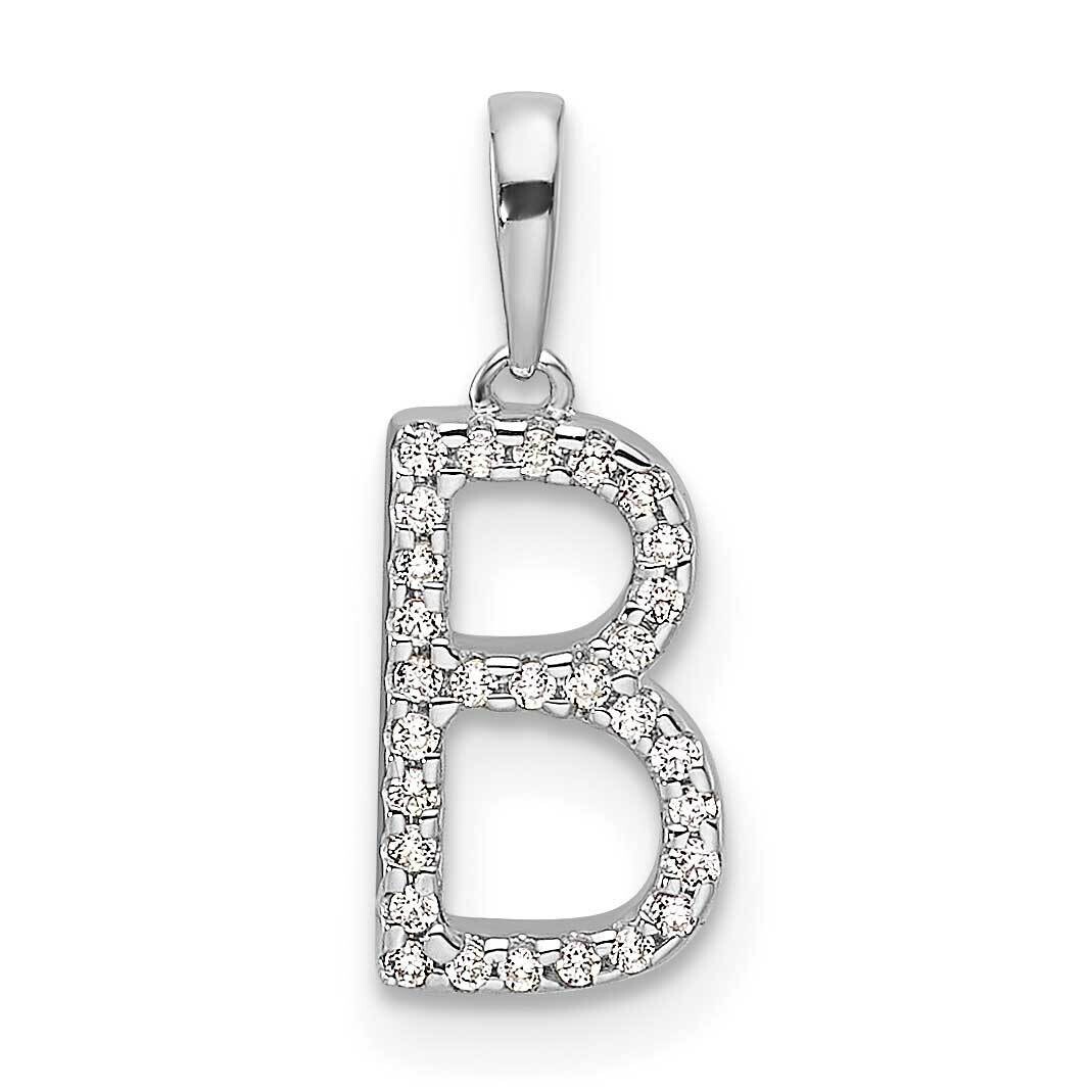 Diamond Letter B Initial Pendant 14k White Gold PM9798B-009-WA, MPN: PM9798B-009-WA,