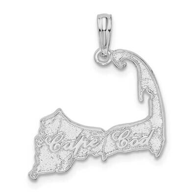 Cape Cod Map Pendant Sterling Silver Polished QC10411, MPN: QC10411, 637218178490