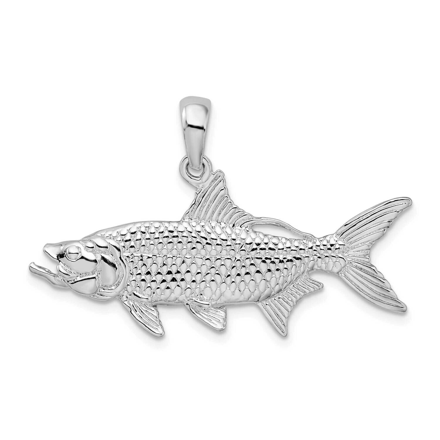 3D Oxeye Tarpon Fish Pendant Sterling Silver Polished QC10151, MPN: QC10151, 637218167609