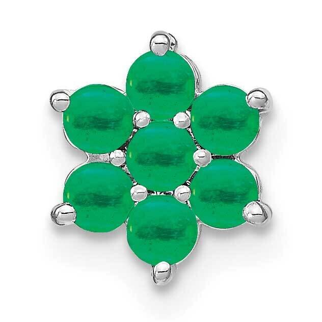 Emerald Floral Chain Slide 8.8 Inch 14k White Gold PM7199-EM-W, MPN: PM7199-EM-W,