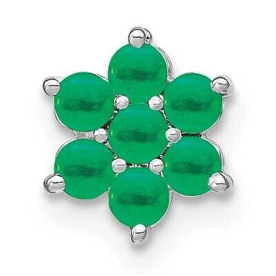 Emerald Floral Chain Slide 8.8 Inch 14k White Gold PM7199-EM-W, MPN: PM7199-EM-W,