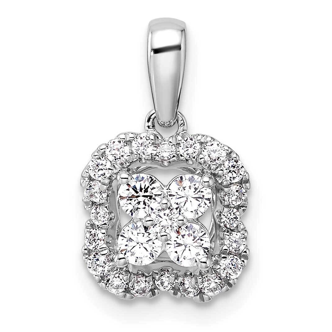 Diamond Square Halo Pendant 14k White Gold PM9662-042-WLG, MPN: PM9662-042-WLG, 883957882079