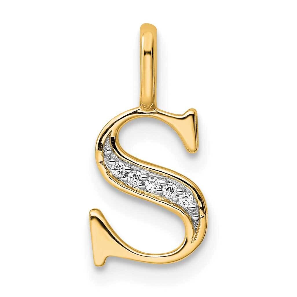 Diamond Letter S Initial Pendant 10k Gold PM8365S-002-1YA, MPN: PM8365S-002-1YA,