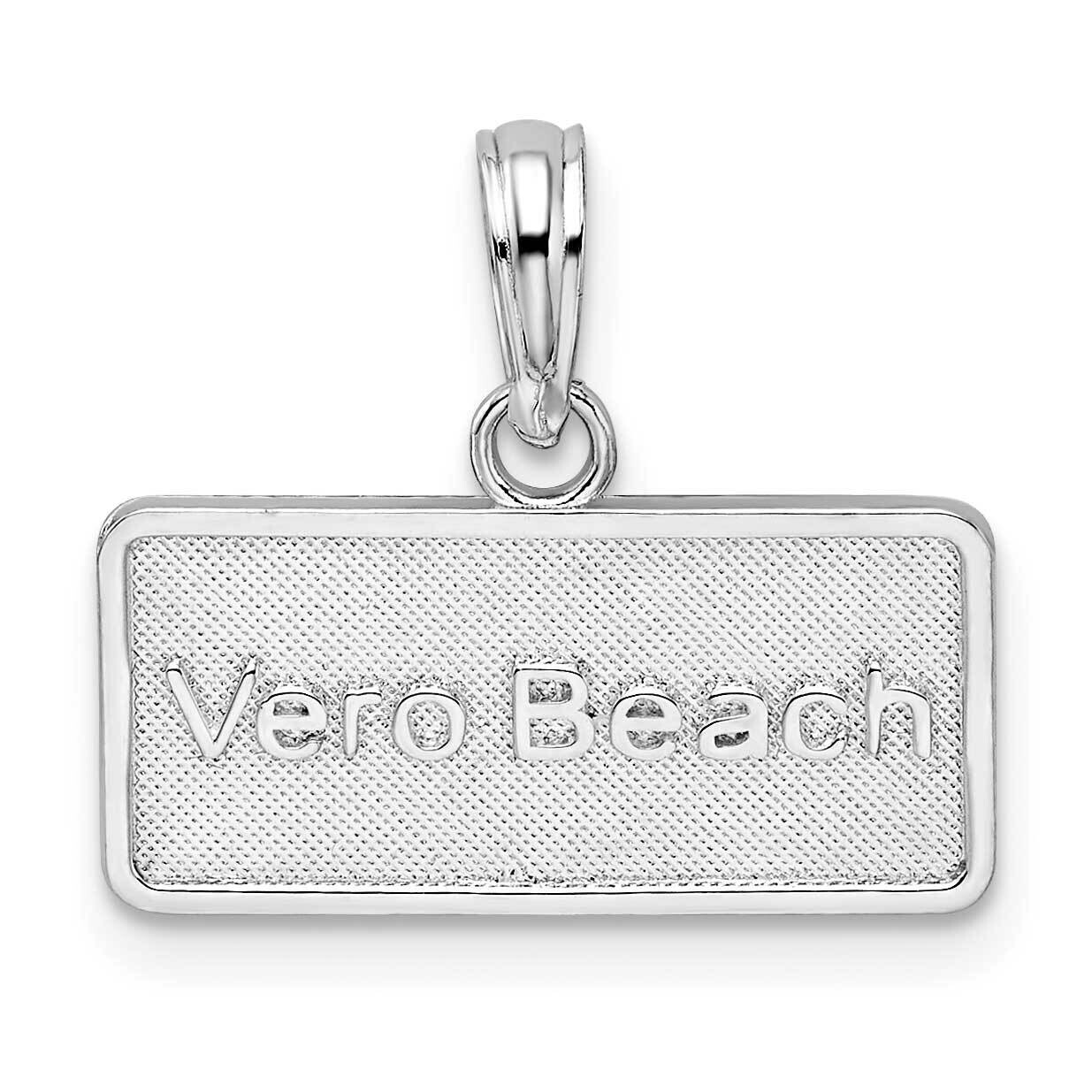 Textured Vero Beach License Plate Pendant Sterling Silver QC10357, MPN: QC10357, 637218173785