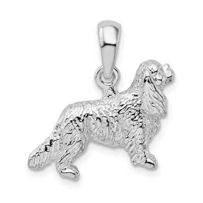 Textured 3D Cavalier King Charles Spaniel Pendant Sterling Silver QC10226, MPN: QC10226, 6372181704…