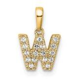 Diamond Letter W Initial Bail Pendant 14k Gold PM9797W-011-YA, MPN: PM9797W-011-YA,