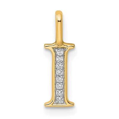 Diamond Letter I Initial Pendant 14k Gold PM8365I-003-YA, MPN: PM8365I-003-YA,