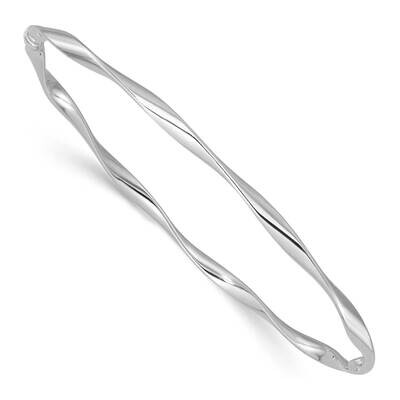 Polished Twisted Slip On Bangle Sterling Silver Rhodium-Plated QB1517, MPN: QB1517,