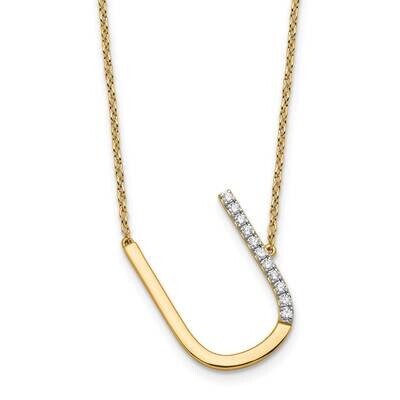 Sideways Diamond Initial U Necklace 14k Gold PM9844U-013-YA, MPN: PM9844U-013-YA,