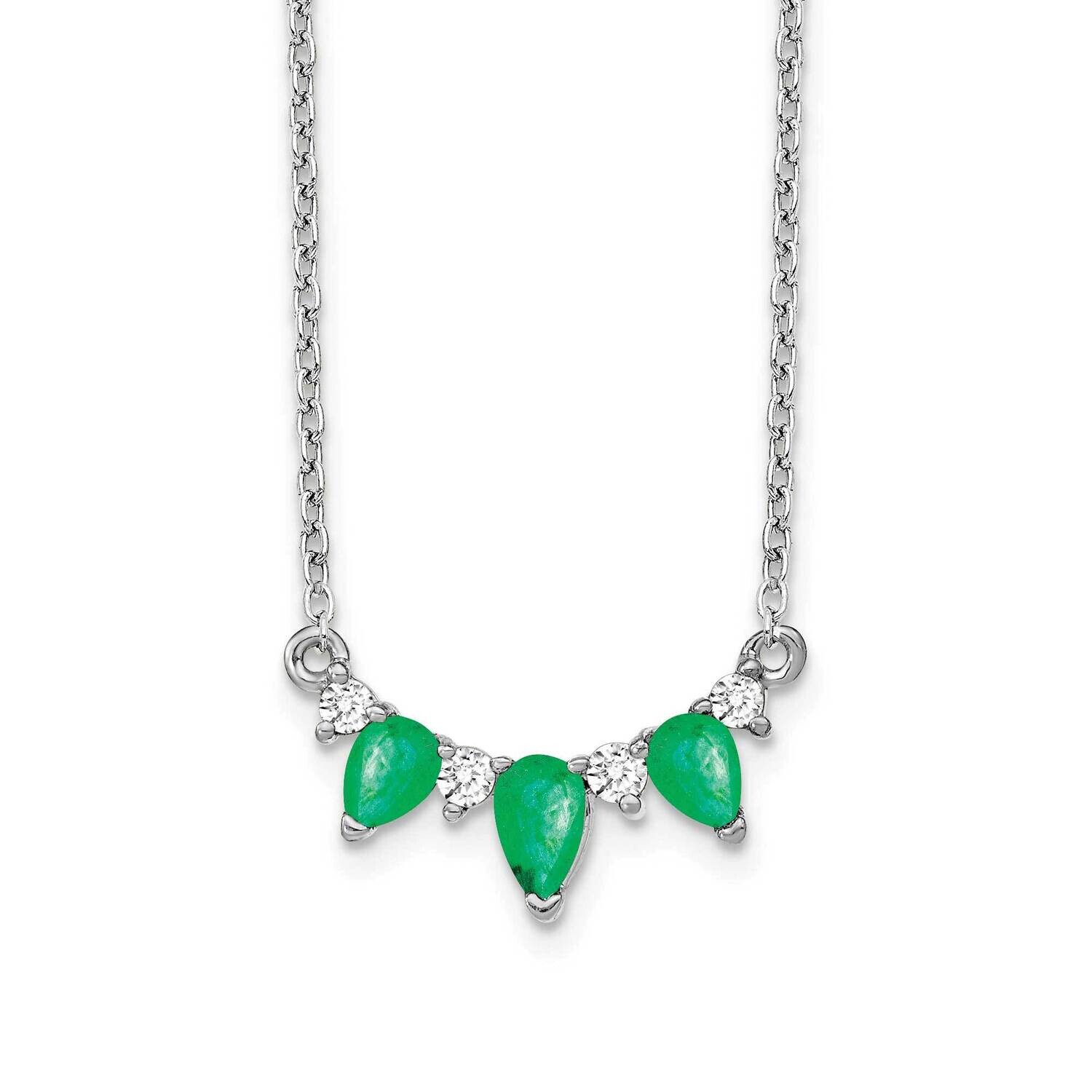 Emerald Diamond 18 Inch Necklace 14k White Gold PM7176-EM-012-WA, MPN: PM7176-EM-012-WA, 8839577630…