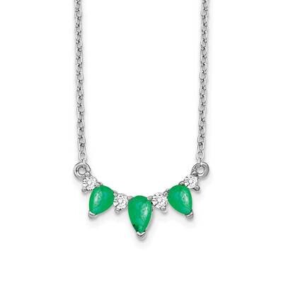 Emerald Diamond 18 Inch Necklace 14k White Gold PM7176-EM-012-WA, MPN: PM7176-EM-012-WA, 8839577630…