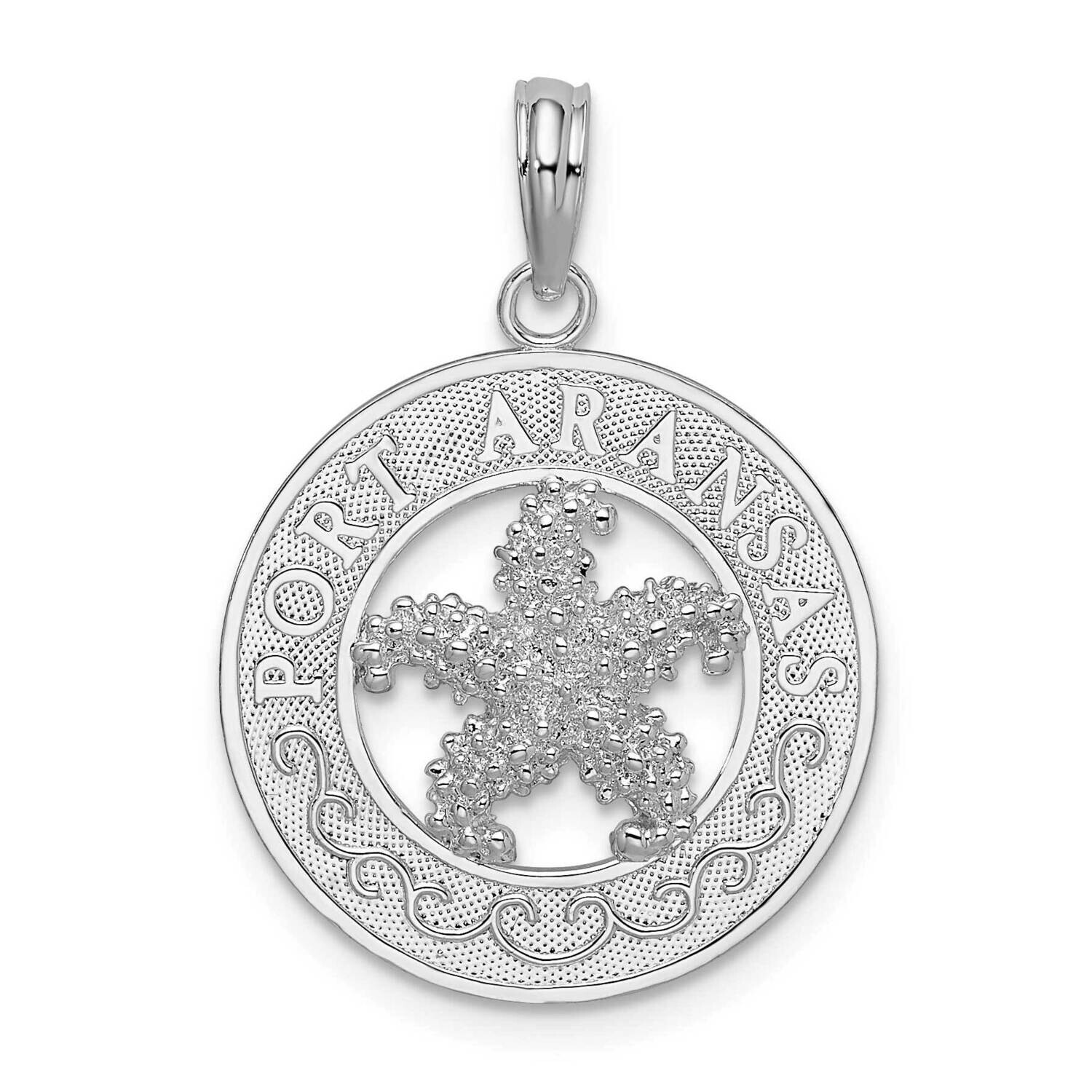 Port Aransas Circle Starfish Pendant Sterling Silver Polished QC10324, MPN: QC10324, 637218173129