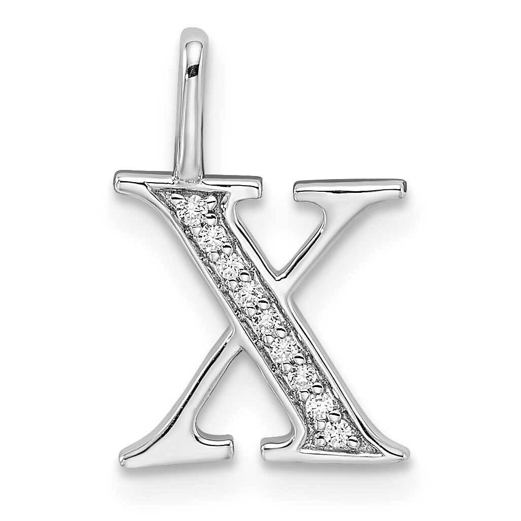 Diamond Letter X Initial Pendant 14k White Gold PM8365X-004-WA, MPN: PM8365X-004-WA, 196904070475