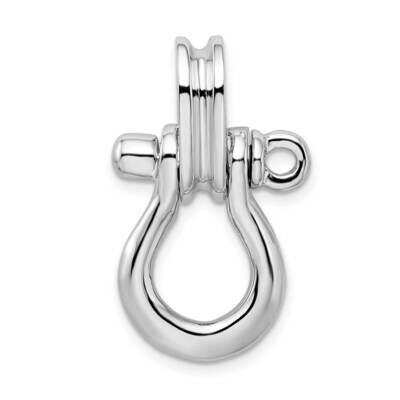 3D Large Shackle Link Pulley Pendant Sterling Silver Polished QC10576, MPN: QC10576, 637218184422