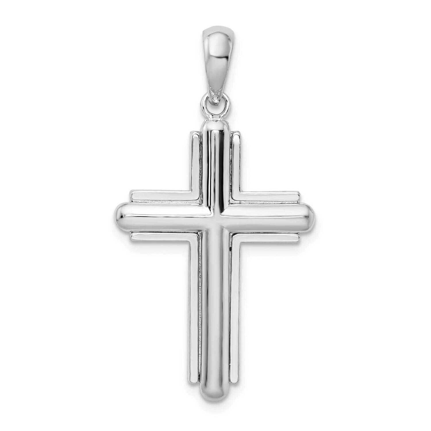 Rounded Cross Frame Pendant Sterling Silver QC10183, MPN: QC10183, 637218169429