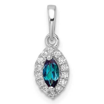 Diamond Created Alexandrite Pendant 14k White Gold PM9354-AX-010-WLG, MPN: PM9354-AX-010-WLG, 88395…