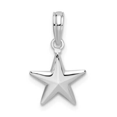 3D Star Pendant Sterling Silver Polished QC10519, MPN: QC10519, 637218182848