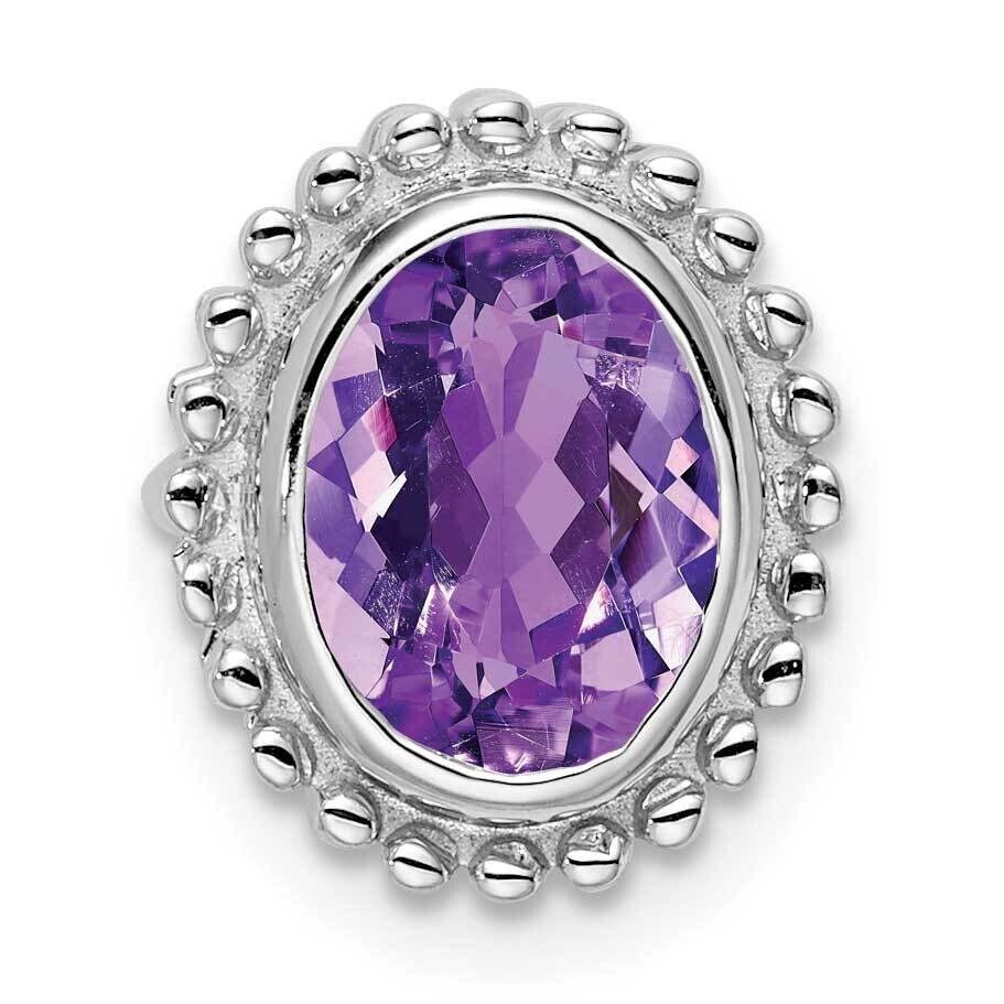 Oval Amethyst Chain Slide 10k White Gold PM7202-AM-1W, MPN: PM7202-AM-1W,