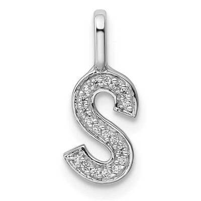 Diamond Letter S Initial Pendant 14k White Gold PM8367S-006-WA, MPN: PM8367S-006-WA, 196904071120