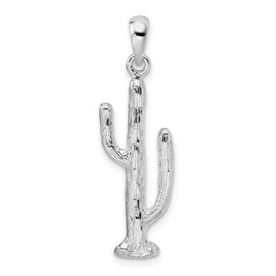 3D Saguaro Cactus Pendant Sterling Silver Polished QC10257 by Men&#39;s Jewelry and Accessories, MPN: Q…
