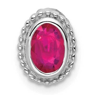 Oval Ruby Chain Slide 9 Inch 14k White Gold PM7202-RU-W, MPN: PM7202-RU-W,