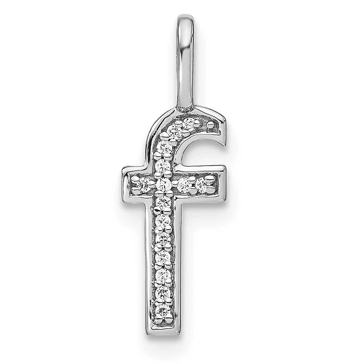 Diamond Lower Case Letter F Initial Pendant 14k White Gold PM8368F-005-WA, MPN: PM8368F-005-WA, 196…