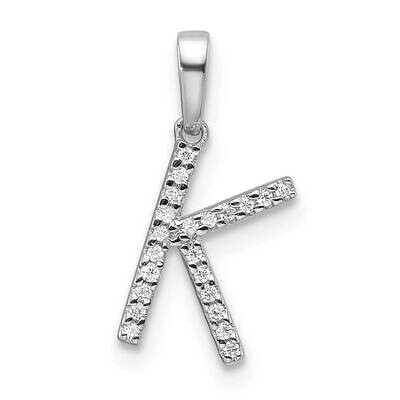 Diamond Letter K Initial Pendant 14k White Gold PM9798K-007-WA, MPN: PM9798K-007-WA,