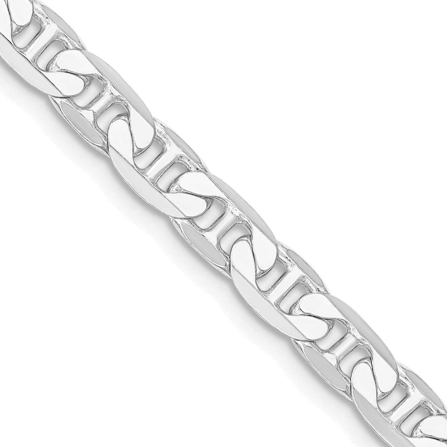 7mm Flat Anchor Chain 20 Inch Sterling Silver Rhodium-Plated QAN200R-20, MPN: QAN200R-20,