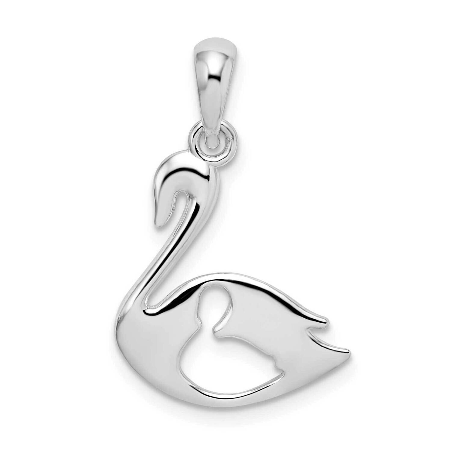 Swan Cut Out Baby Pendant Sterling Silver Polished QC10014, MPN: QC10014, 637218155774