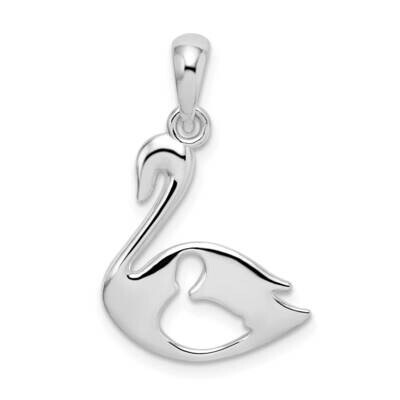 Swan Cut Out Baby Pendant Sterling Silver Polished QC10014, MPN: QC10014, 637218155774