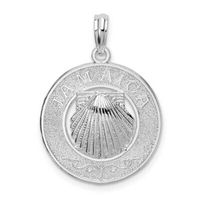 Jamaica Round Circle Shell Pendant Sterling Silver QC10216, MPN: QC10216, 637218170296