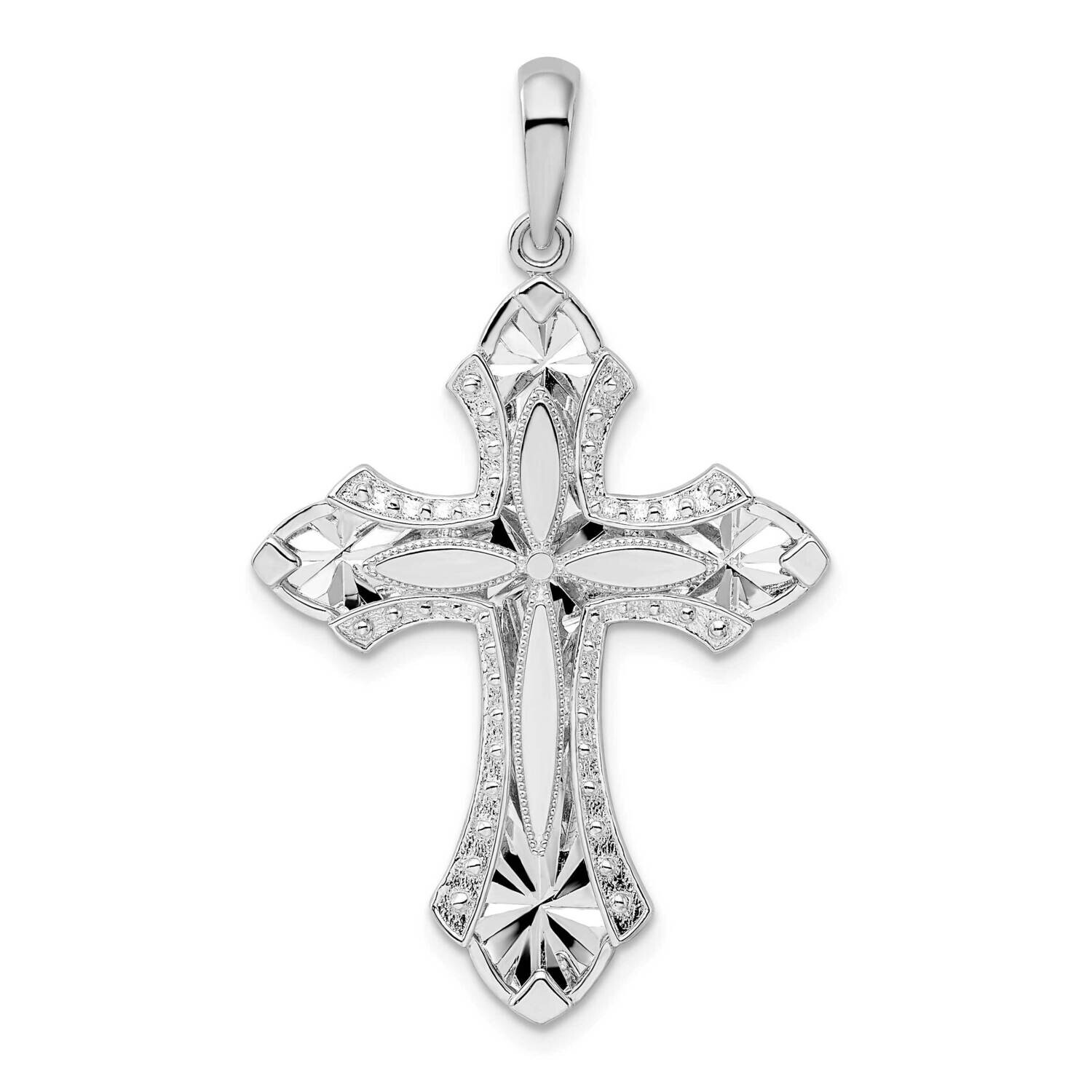 Fleur De Lis Poem On Reverse Cross Pendant Sterling Silver QC10197, MPN: QC10197, 637218169658