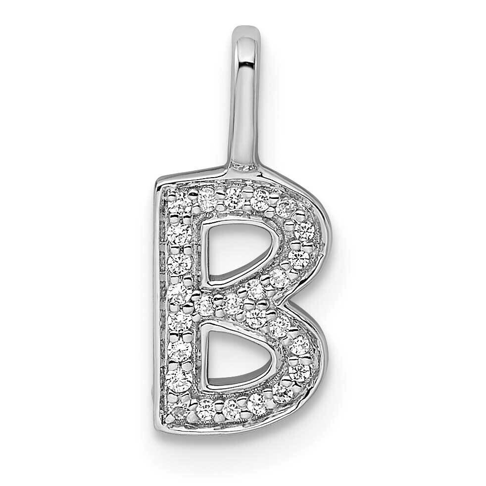 Diamond Letter B Initial Pendant 14k White Gold PM8367B-008-WA, MPN: PM8367B-008-WA, 196904074275