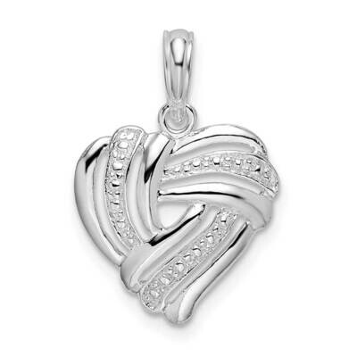 Wrap Design Fancy Heart Pendant Sterling Silver Polished QC10526, MPN: QC10526, 637218182916