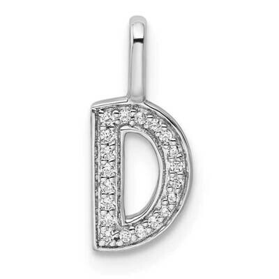 Diamond Letter D Initial Pendant 14k White Gold PM8367D-006-WA, MPN: PM8367D-006-WA, 196904074268